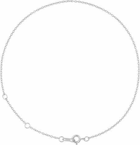 Sterling Silver 1 mm Adjustable Cable 6 1/2-7 1/2" Chain
