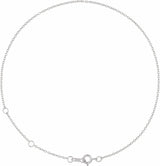 10K White Gold 1 mm Adjustable Cable 6 1/2-7 1/2" Chain