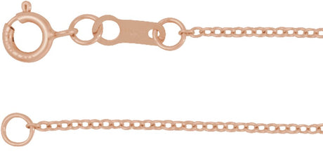 18K Rose Gold 1 mm Adjustable Cable 16-18" Chain