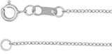 14K White Gold 1 mm Adjustable Cable 16-18" Chain