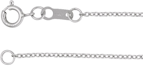 18K White Gold 1 mm Adjustable Cable 16-18" Chain