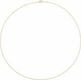 10K Yellow Gold 1 mm Adjustable Cable 16-18" Chain