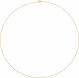 18K Yellow 1 mm Adjustable Cable 16-18" Chain