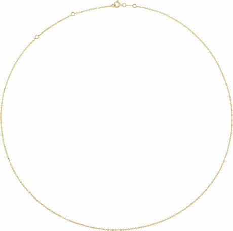 18K Yellow 1 mm Adjustable Cable 16-18" Chain