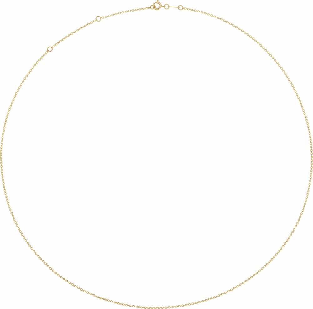 14K Yellow Gold 1 mm Adjustable Cable 16-18" Chain
