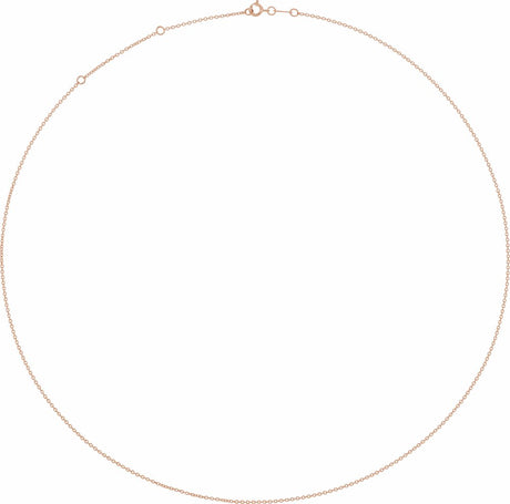 14K Rose Gold 1 mm Adjustable Cable 16-18" Chain