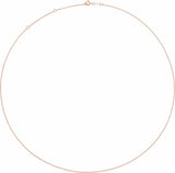 10K Rose Gold 1 mm Adjustable Cable 16-18" Chain