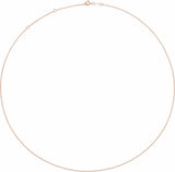 14K Rose Gold 1 mm Adjustable Cable 16-18" Chain