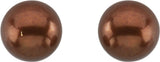 14K Yellow Gold Cultured Chocolate Freshwater Pearl Earrings