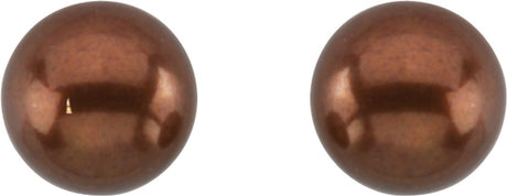 14K Yellow Gold Cultured Chocolate Freshwater Pearl Earrings