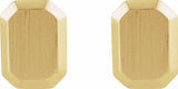14K Yellow Gold Engravable Geometric Stud Earrings