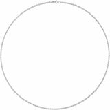 14K White 2 mm Rolo 24" Chain