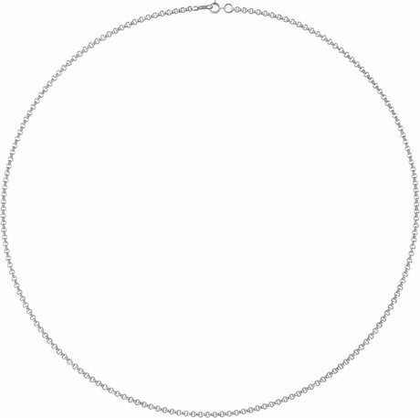 14K White Gold 2 mm Rolo 20" Chain