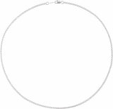 14K White Gold 2 mm Rolo 16" Chain