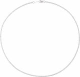 14K White Gold 2 mm Rolo 16" Chain