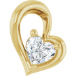 14K Yellow Gold 1/5 CT Natural Diamond Heart Pendant