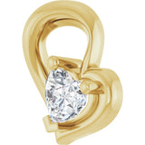 14K Yellow Gold 1/5 CT Natural Diamond Heart Pendant