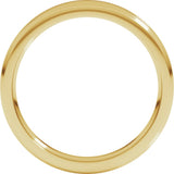 14K Yellow Gold 3 mm Beveled-Edge Grooved Comfort-Fit Flat Band Size 9
