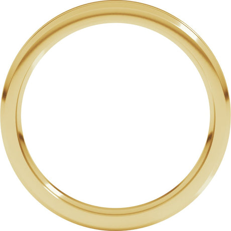 18K Yellow Gold 3 mm Beveled-Edge Grooved Comfort-Fit Flat Band Size 7