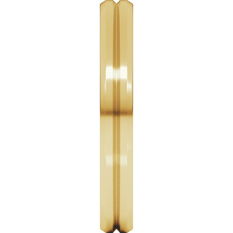 18K Yellow Gold 3 mm Beveled-Edge Grooved Comfort-Fit Flat Band Size 7