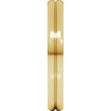 14K Yellow Gold 3 mm Beveled-Edge Grooved Comfort-Fit Flat Band Size 9
