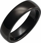 Black Tungsten 6 mm Comfort-Fit Half Round Band Size 7