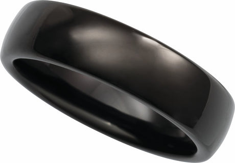 Black Tungsten 6 mm Comfort-Fit Half Round Band Size 7