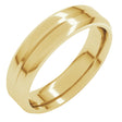 14K Yellow Gold 5 mm Beveled-Edge Grooved Comfort-Fit Flat Band Size 9