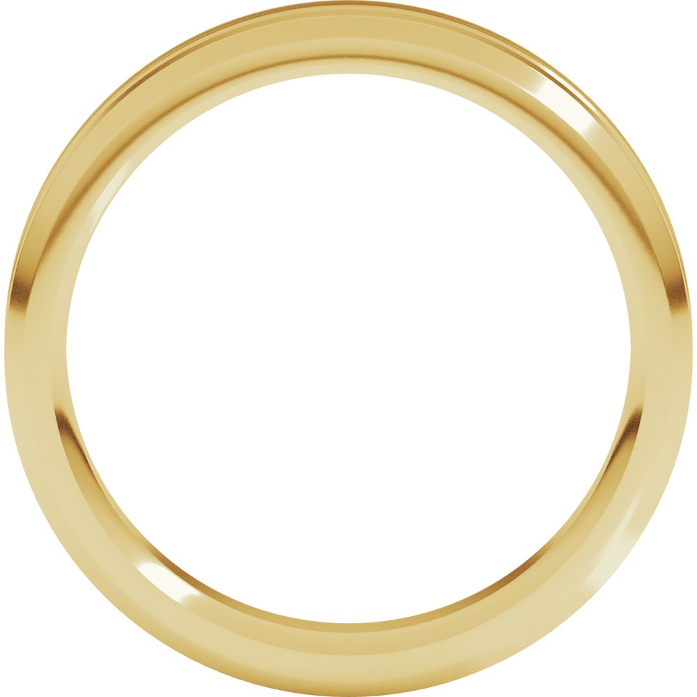 14K Yellow Gold 5 mm Beveled-Edge Grooved Comfort-Fit Flat Band Size 9