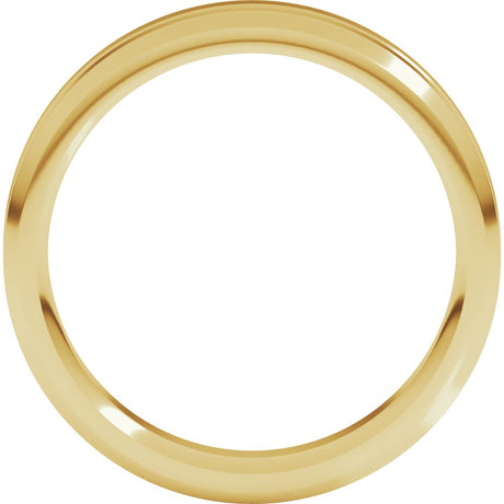 14K Yellow Gold 5 mm Beveled-Edge Grooved Comfort-Fit Flat Band Size 9