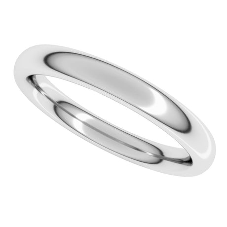 18K White Gold 3 mm Heavyweight Comfort-Fit European-Style Band Size 4.5