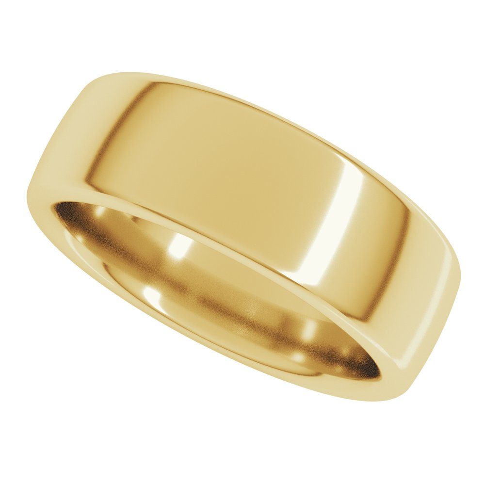 14K Yellow Gold 7 mm Heavyweight Comfort-Fit European-Style Band Size 10