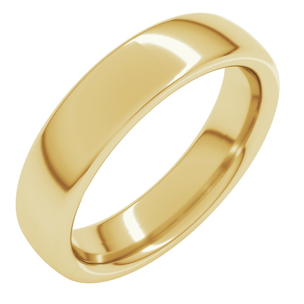14K Yellow Gold 5 mm Heavyweight Comfort-Fit European-Style Band Size 5