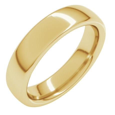 14K Yellow Gold 5 mm Heavyweight Comfort-Fit European-Style Band Size 5