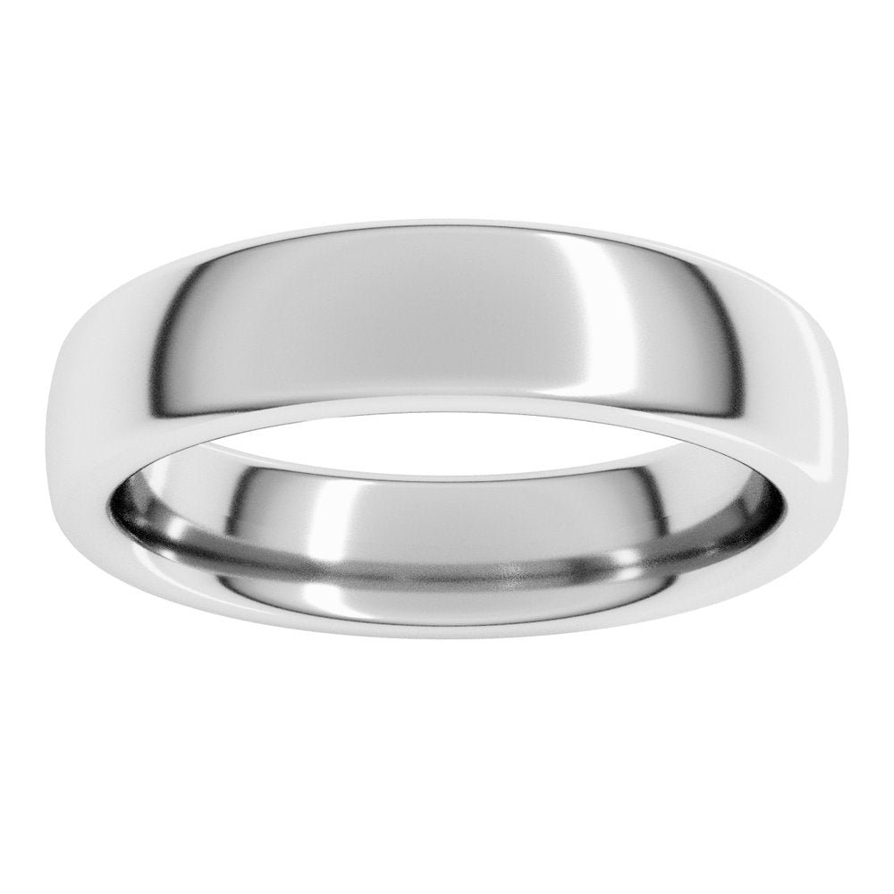 14K X1 White Gold 5 mm Heavyweight Comfort-Fit European-Style Band Size 8