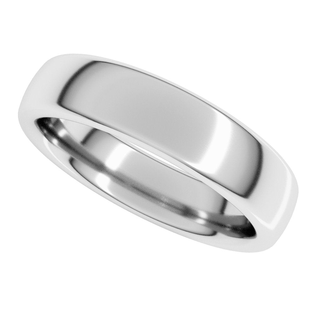 14K White Gold 5 mm Heavyweight Comfort-Fit European-Style Band