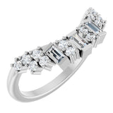 14K White Gold 1/3 CTW Natural Diamond Contour Band