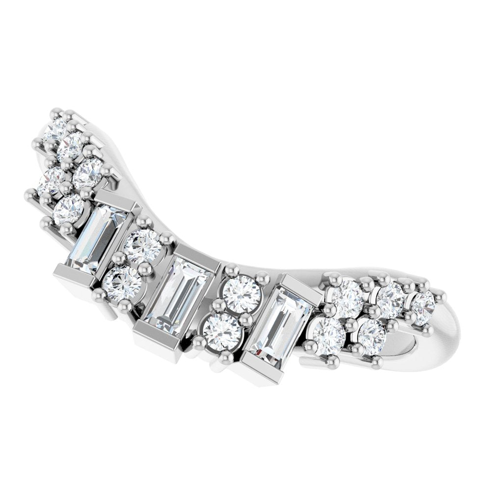 14K White Gold 1/3 CTW Natural Diamond Contour Band
