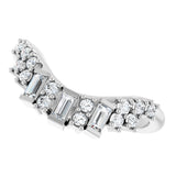14K White Gold 1/3 CTW Natural Diamond Contour Band