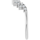 14K White Gold 1/3 CTW Natural Diamond Contour Band