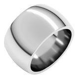 Sterling Silver 12 mm Heavyweight Half Round Band Size 12.5