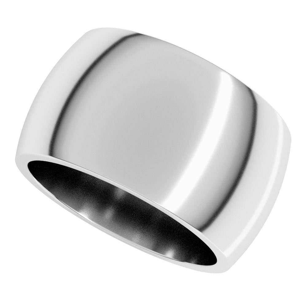 Sterling Silver 12 mm Heavyweight Half Round Band Size 12.5