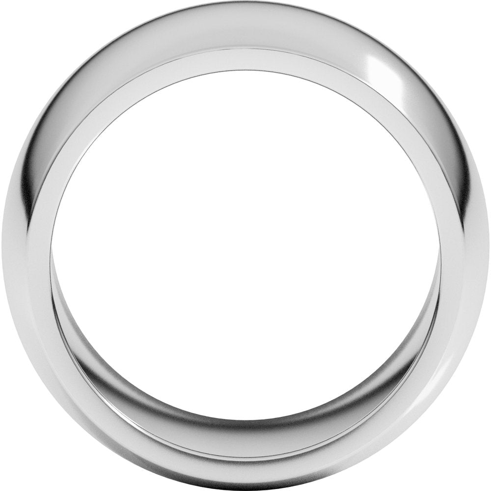 Sterling Silver 12 mm Heavyweight Half Round Band Size 12.5