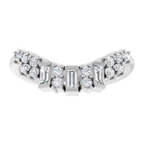 14K White Gold 1/3 CTW Natural Diamond Contour Band