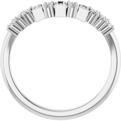 14K White Gold 1/3 CTW Natural Diamond Contour Band