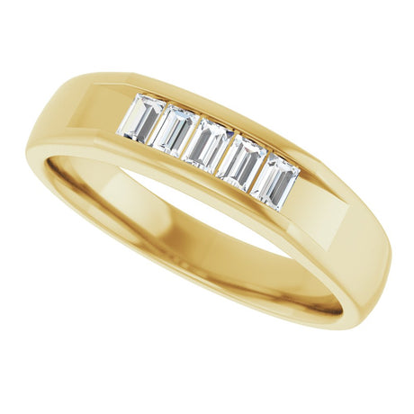14K Yellow Gold 3/8 CTW Natural Diamond Band 