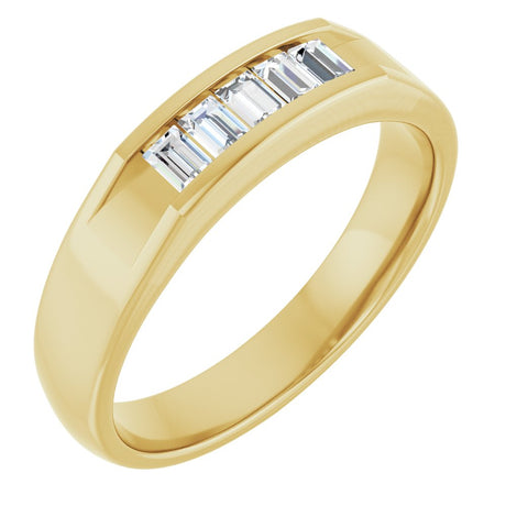 14K Yellow Gold 3/8 CTW Natural Diamond Band 