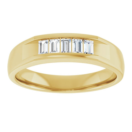 14K Yellow Gold 3/8 CTW Natural Diamond Band 