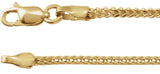 14K Yellow Gold 1.5 mm Hollow Franco 20" Chain
