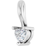 14K White Gold 1/4 CT Natural Diamond Heart Pendant